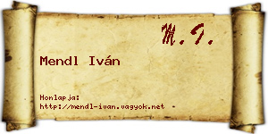 Mendl Iván névjegykártya